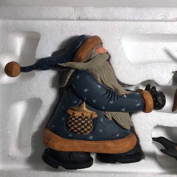 Williraye Studio Brand VTG 1996 SANTA PUSHING SLED Boy Rabbit 2 Locking Pieces - Picture 6 of 15